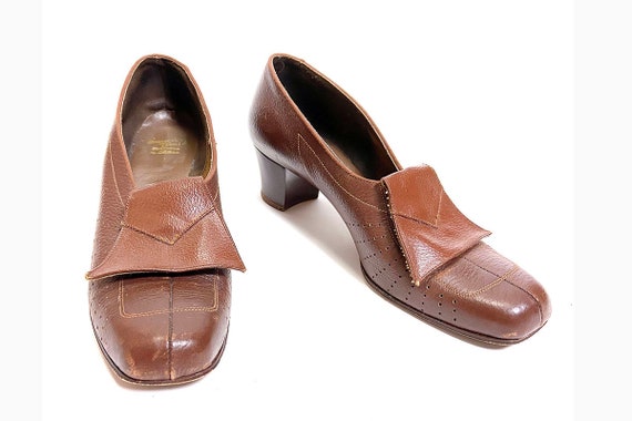 1940s Brown Smartmaid Shoes 6.5 to 7 - image 1
