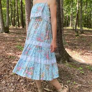 1980s Cotton Floral Print Dress image 4