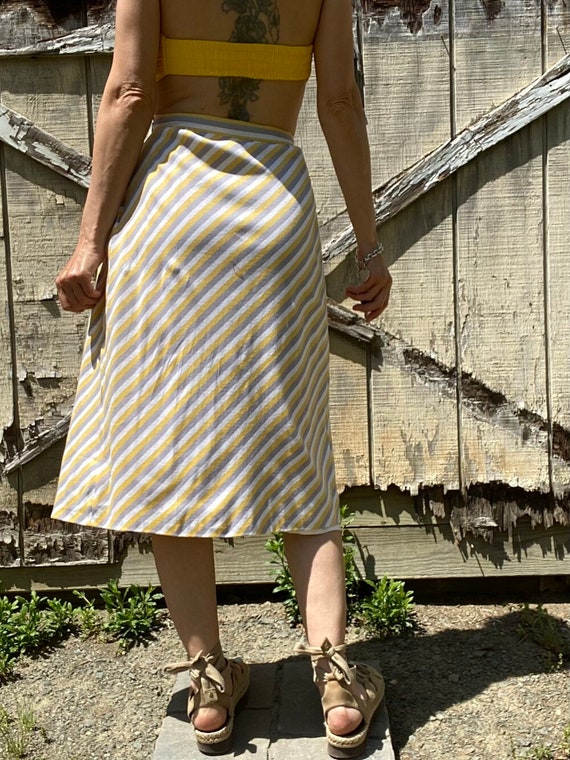 1970s Striped Cotton Jersey Skirt - image 2