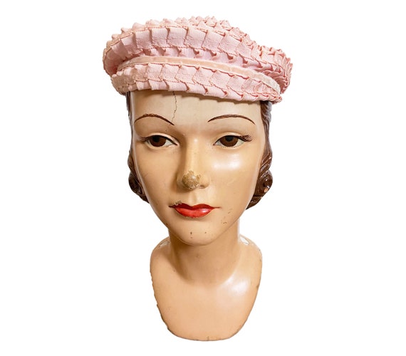1950s to 60s Pink Ribbon Beret