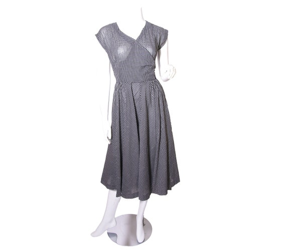 1950s R and K Originals Dobby Check Surplice Dress