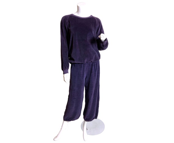 1980s Sonia Rykiel Velour Set Sweatshirt and Cropp