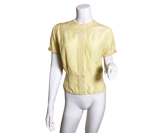 1940s 50s Bozart Yellow Rayon Top