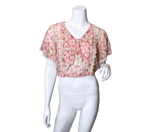 1920s Printed Floral Blouse