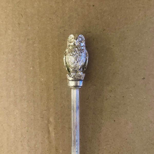 A Silver Plated Tea/Coffee Spoon In Good Condition - Solid Silver Plated With Owl Design On The Handle - W.A.P.W. GT. Britain Silver Plated