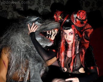 Wolf Mask - Custom Made in Papier Mache with Kanekalon