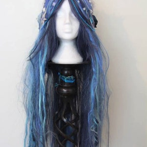 Long Mermaid Wig  - Custom Made with Shell Crown + Pearl Beads + Starfish
