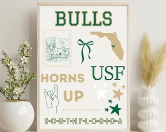 Celebrate Bull Spirit – USF Wall Art | Instant Download