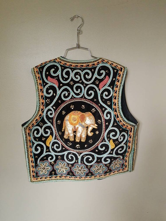 Intricate Embroidered Elephant Vest