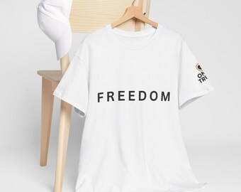 Camiseta Freedom: Camiseta unissex de algodão pesado