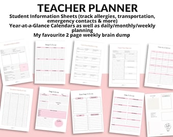 Editable Teacher Planner Canva Template: Printable Classroom Organizer (PDF & Digital Download