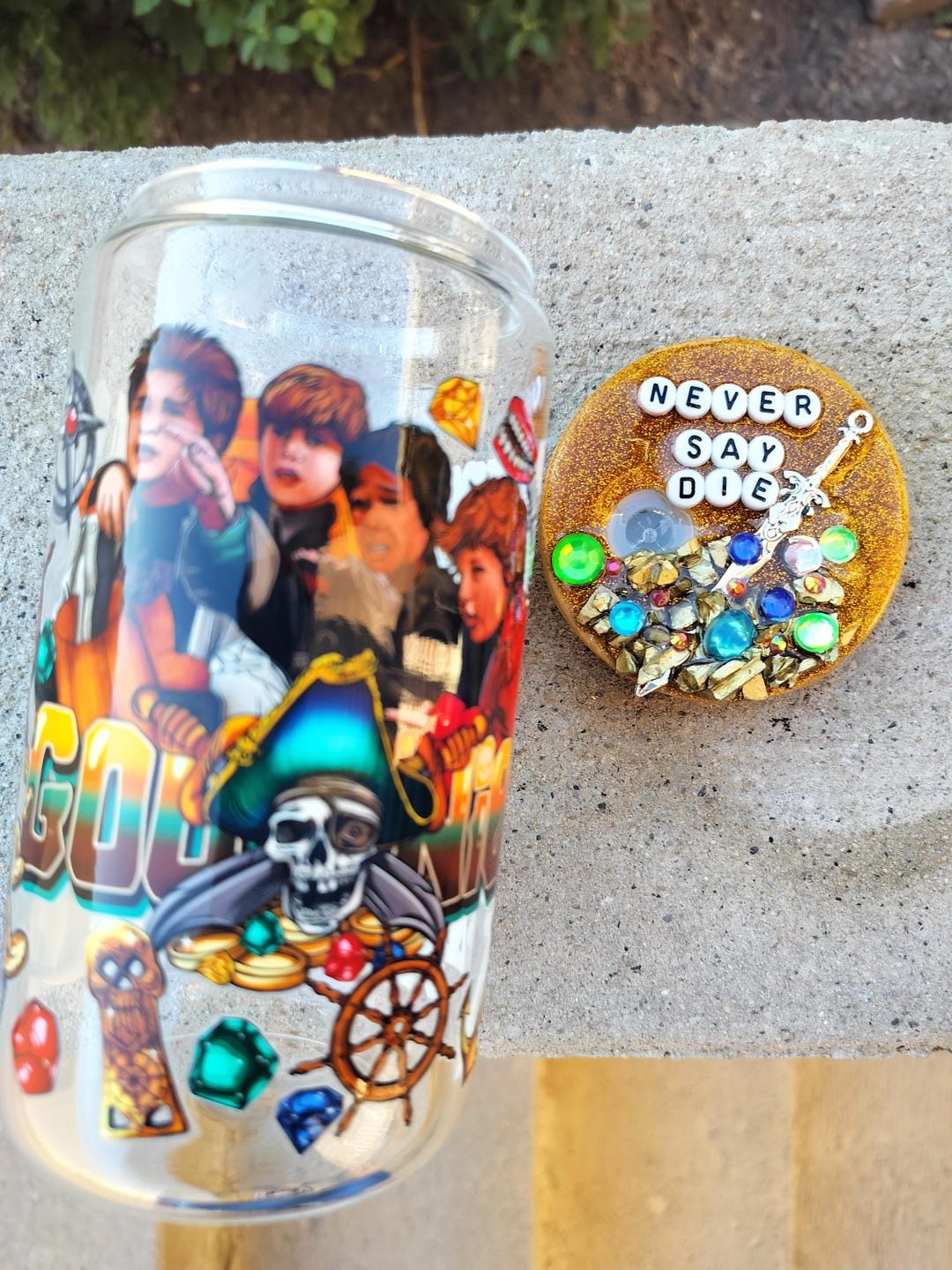 Goonies Never Say Die Glass Tumbler | 16 Oz for Relaxing With a Book or ...