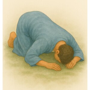 Praying Prostrate | Printable Bible | Christian Watercolor Art for ...