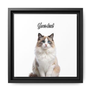 Cat Portrait Custom - Personalized Cat Wall Art - Pet Memorial Wall Art Portrait Custom Cat Family Framed Matte Canvas, Cat Lover Gift,