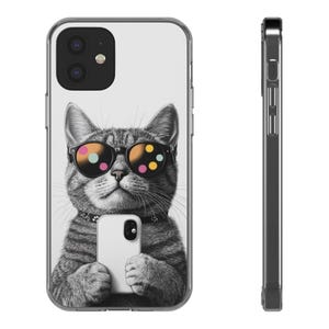 Cat Phone Case iPhone 13, Trendy Cat Clear Phone Case - Whimsical Gift for Cat Lovers, iPhone 13
