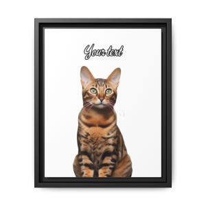 Cat Portrait Custom- Personalized Cat Wall Art - Pet Memorial Wall Art Portrait Custom Cat Family Framed Matte Canvas, Cat Lover Gift,