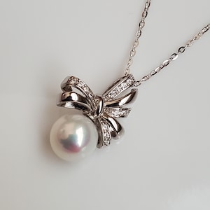 Collier de perles de culture d&#39;eau douce en argent sterling 16 à 18 pouces, lustre métallique réglable, perle blanche naturelle ronde parfaite avec nuance de rose