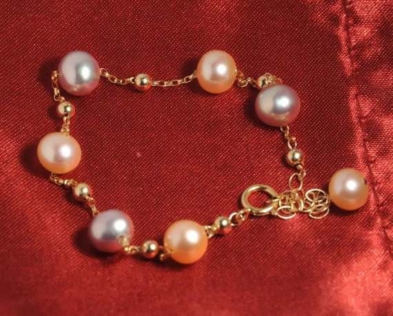Freshwater Pearl Bracelet 14K gold filled bracelet AAA Quality | Etsy