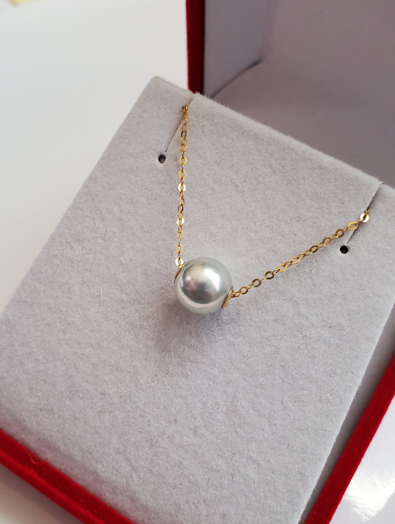 Akoya Pearl Floating Pearl Necklace Perfect Round 7-8.5mm - Etsy