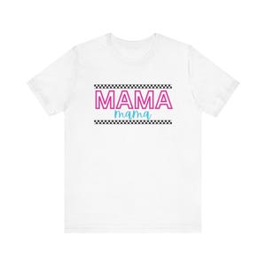 Mama Graphic Tee, Mother's Day Gift, Unisex Shirt, Casual Wear, Birthday Present, Checkered Print, Mama Cozy Tee
