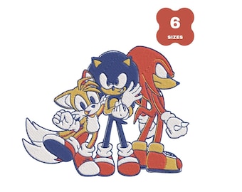Sonic embroidery design, Hedgehog machine Embroidery File, 6 Sizes, Instant Download