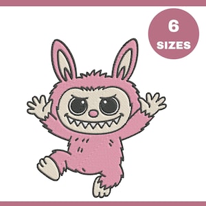 Labubu Stickdatei, Stickdatei Süßer Cartoon Charakter Stickdateien | Sofortiger digitaler Download | PES Dst Exp Jef Vp3 Formate