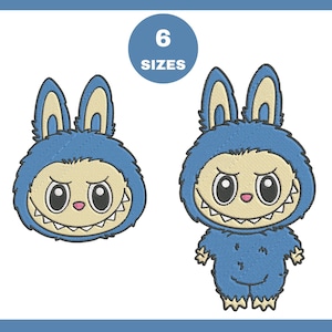 Labubu Embroidery Design file, Cute Cartoon Character Embroidery Files, Digital Instant Download, PES Dst Exp Jef Vp3 Formats