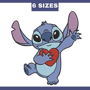 Stitch Embroidery Design, Stitch Embroidery Machine File, Cute Baby Stitch Heart Machine Embroidery Files, Digitizing Embroidery