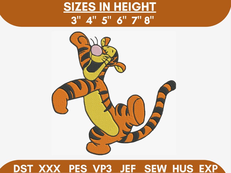 Winnie the pooh tiger embroidery designs