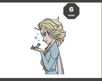 アナと雪の女王2のエルサ女王の直筆サイン デジタル刺繍機 デザイン