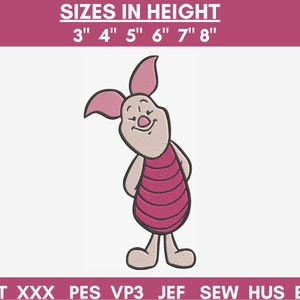 Winnie the pooh piglet embroidery designs