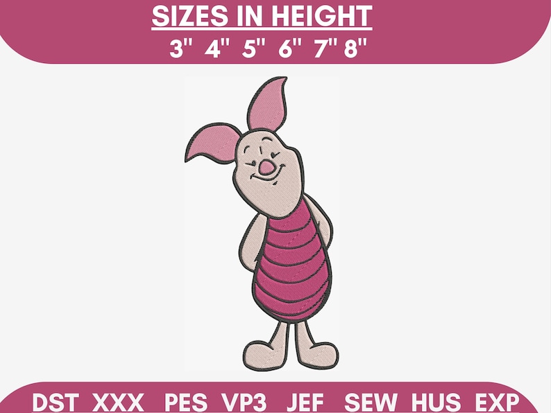Winnie the pooh piglet embroidery designs