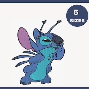 Stitch Embroidery Design, Stitch Lilo Embroidery Machine File, Cute Baby Stitch Heart Embroidery, Digital Embroidery Patterns - 6 Sizes