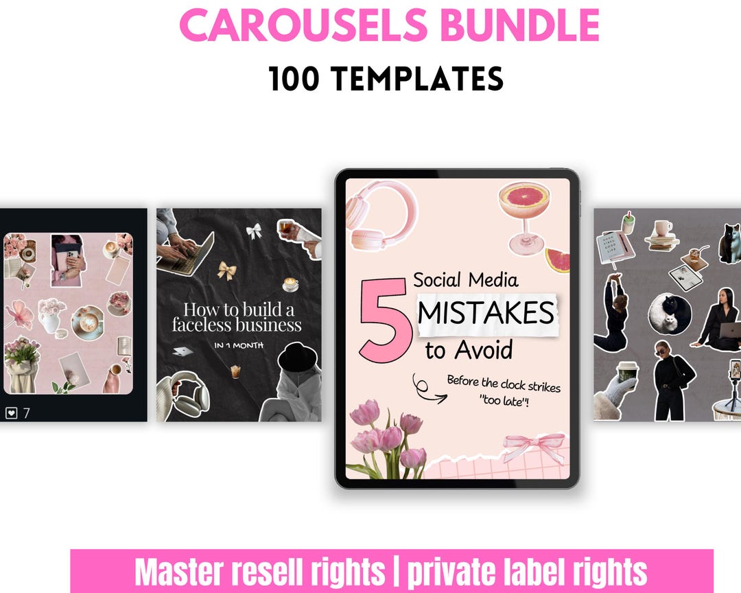 100 Editable Carousel Post Templates for Digital Marketers | Canva ...