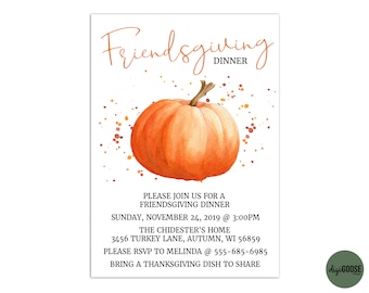 EDITABLE, Friendsgiving TEMPLATE, Thanksgiving invite, Friendsgiving Invitation, Edit yourself, diy Editable, INSTANT, Printable