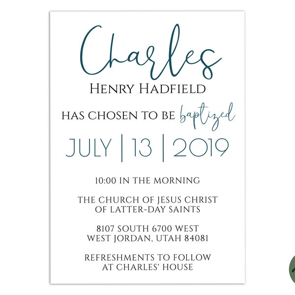 Baptism Announcement - Etsy