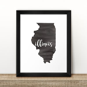 CLEARANCE // ILLINOIS state map // Watercolor art print // Travel // Wall Art // Illinois painting // Us state map print // Home Decor