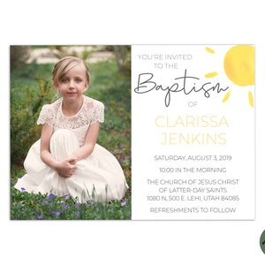 EDITABLE, LDS Baptism Invitation Template, Printable Baptism Announcement, Lds girl baptism, Lds baptism, DIY, Instant Download, Christening