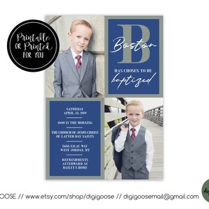 SAME DAY // Baptism invitation // Baptism announcement // LDS baptism // Lds Boy Baptism // Personalized // Printable // Christening