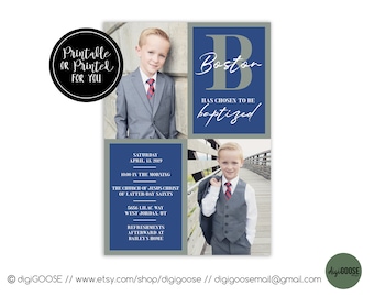 SAME DAY // Baptism invitation // Baptism announcement // LDS baptism // Lds Boy Baptism // Personalized // Printable // Christening