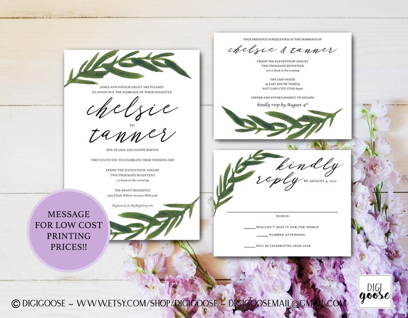 Greenery Wedding day INVITATION // Printable Wedding ceremony Invitation // Invitation Suite // Passionate Marriage ceremony Invites // Foliage Calligraphy image relating to Etsy Wedding Invitations Printable identify Greenery Marriage INVITATION // Printable Wedding day Invitation // Invitation Suite // Intimate Marriage Invites // Foliage Calligraphy