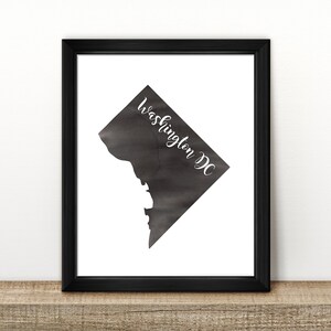 CLEARANCE // Washington DC Map // Watercolor art print // Poster // Travel // Wall Art // painting // US state map print // Home Decor