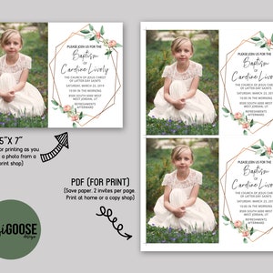 EDITABLE, LDS Baptism Invitation Template, Printable Baptism ...