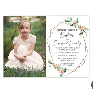 EDITABLE, LDS Baptism Invitation Template, Printable Baptism Announcement, Lds girl baptism, Lds baptism, DIY, Instant Download, Christening