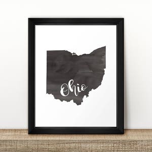 CLEARANCE // Ohio state Map // Watercolor art print // Ohio Poster // Travel // Wall Art // painting // US state map print // Home Decor