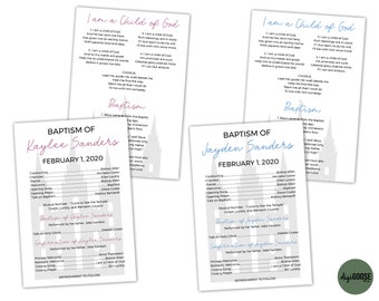 EDITABLE, Generic LDS Baptism Program Template, Printable Baptism Program, Lds girl baptism, Lds baptism, DIY, Editable Template