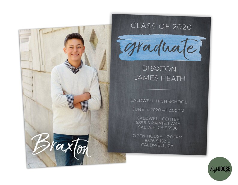 Photo Graduation Announcement EDITABLE Graduation Party Invitation Graduation Announcement Instant Download Graduation Invitation DIY