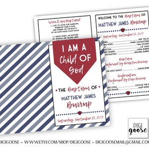 SAME DAY // Baptism Program // Baptism // LDS baptism // Lds Boy Baptism invitation // Personalized // Printable // Customizable