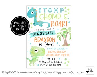 24 HOURS or LESS, Dinosaur Invitation, dinosaur birthday, dinosaur birthday invitation, Dinosaur Party, boys dinosaur invitation, DINOSAUR