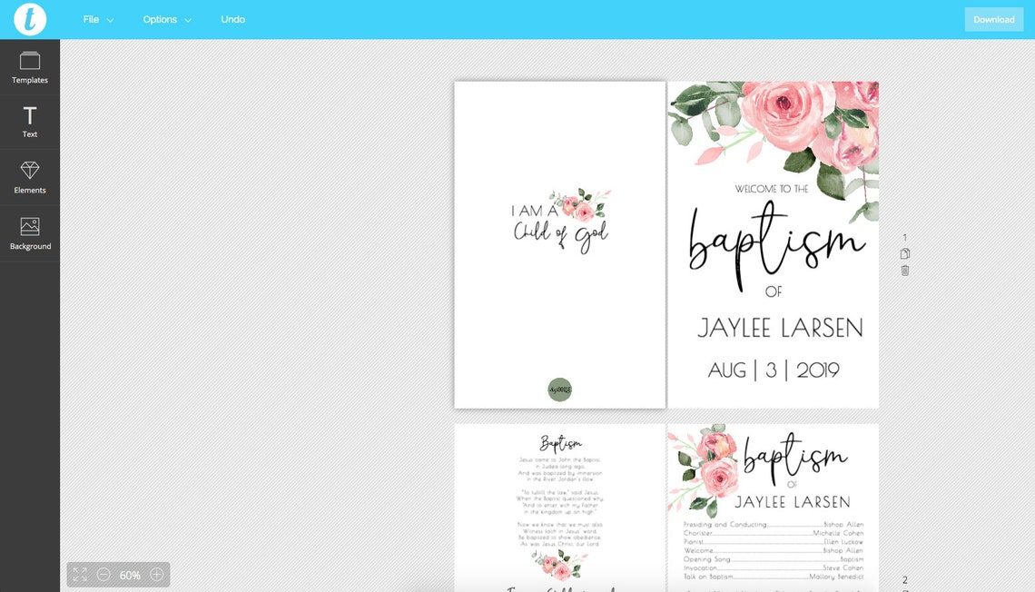 EDITABLE, LDS Baptism Program Template, Printable Baptism Program, Lds ...